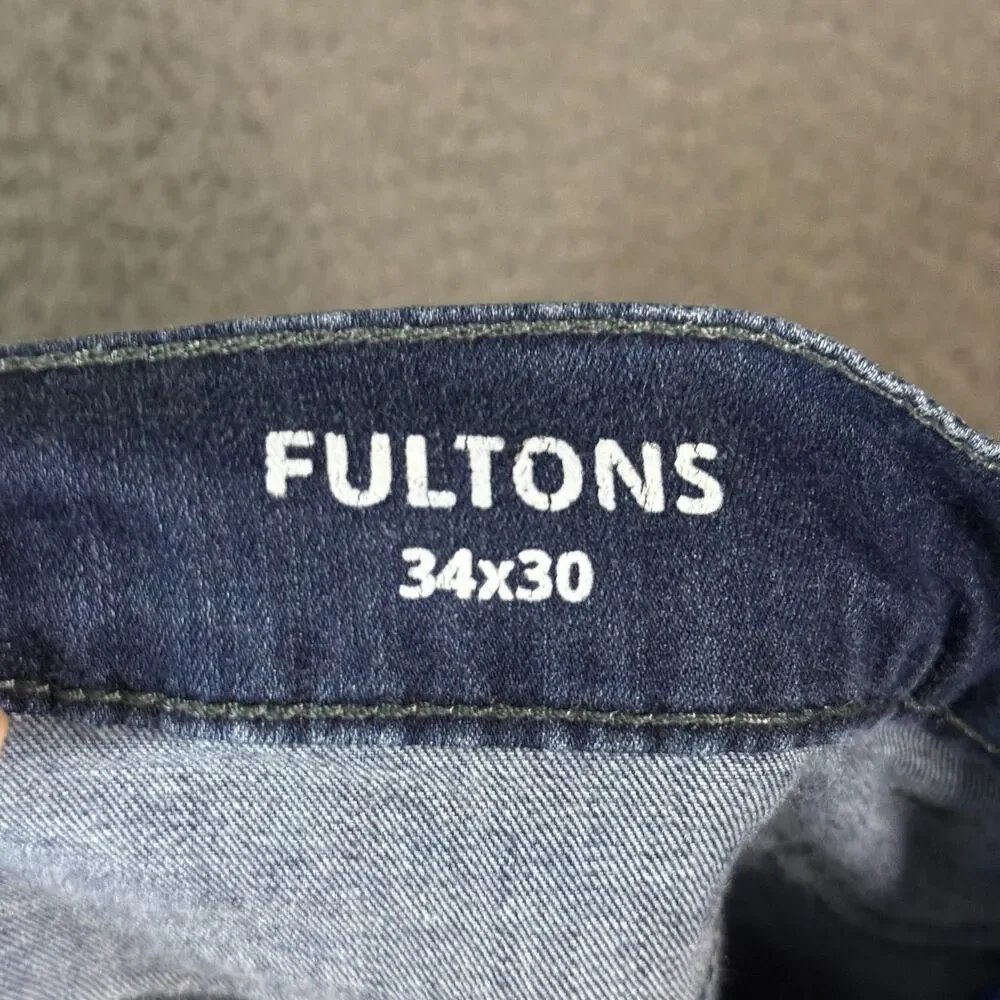 Mugsy Jeans Mens 34x30 Blue Fultons Slim Fit Stretch Dark Wash Denim Pants